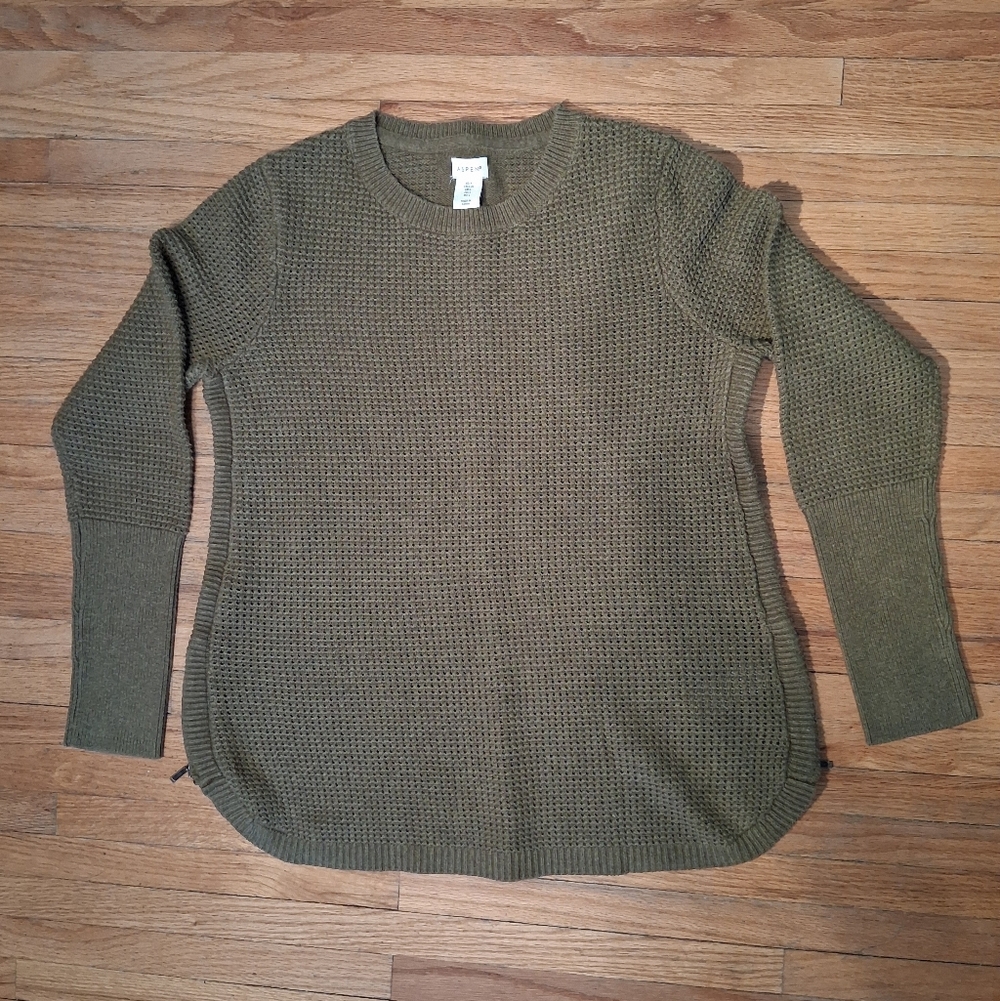 Aspen L  Olive Green  Knit Sweater - Well Designed 6262